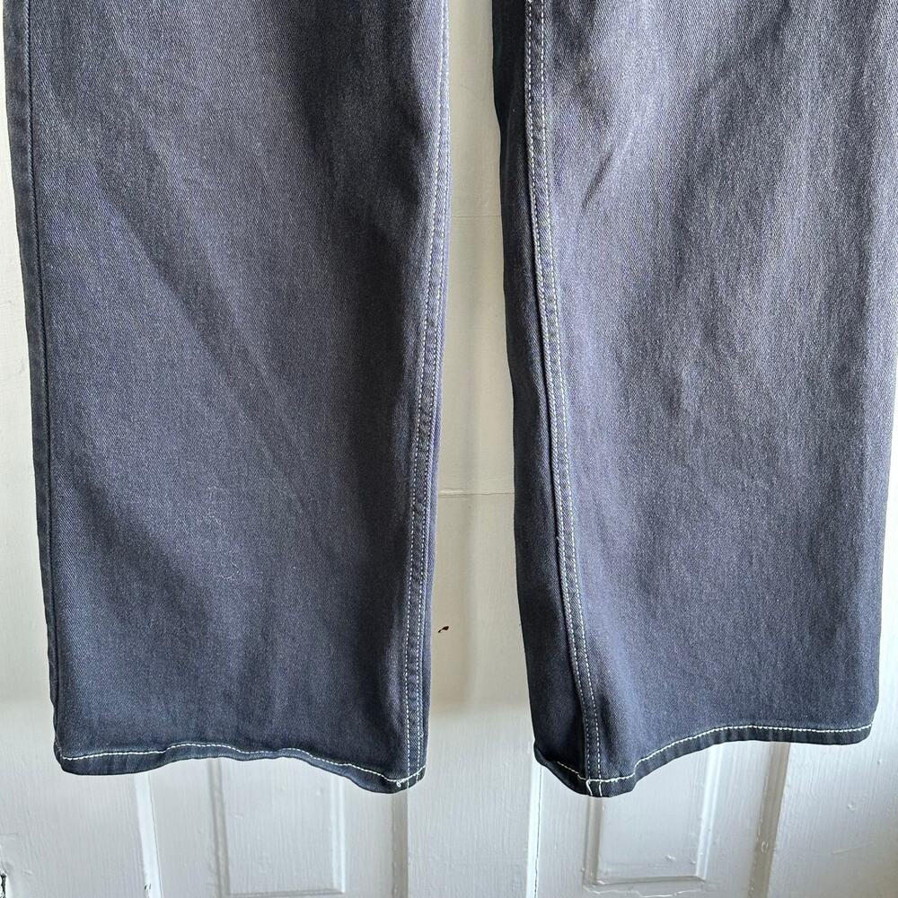 Divided by H&M Black Contrast Stitch Wide Leg Jeans | Size 4 - Picture 6 of 8